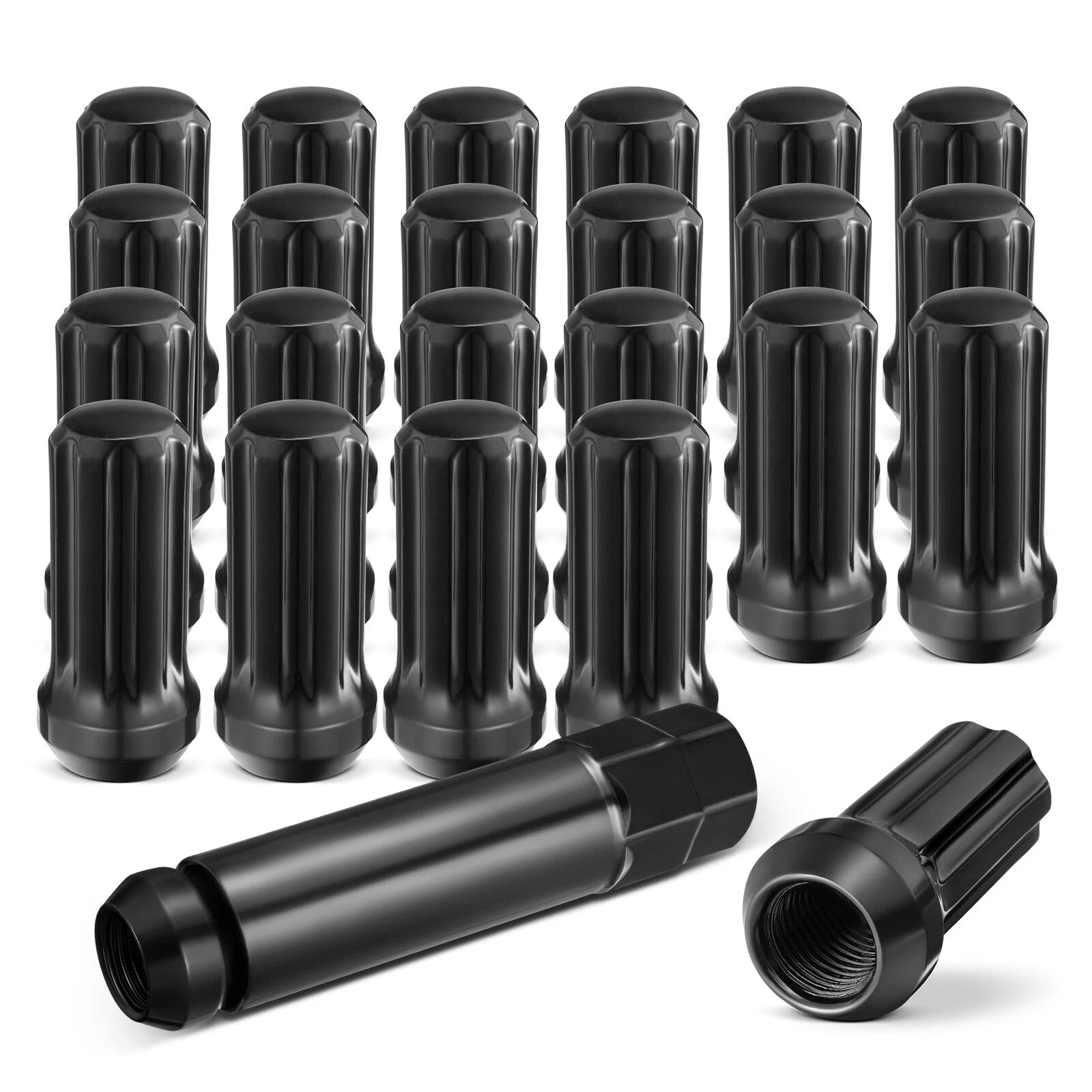 Spline Lug Nuts with Key for Chevy GMC Silverado Sierra (2011-2019)