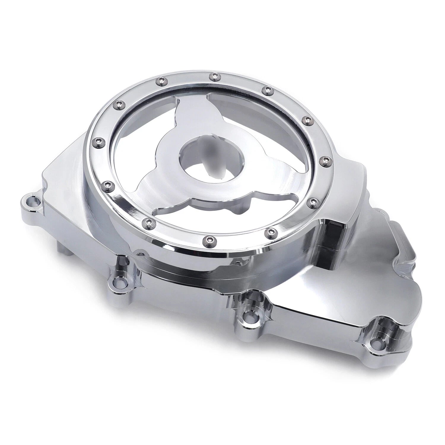 Chrome Clear Left Stator Magneto Engine Cover for YZF-R3 (2015–2021), MT-03 (2020–2024)