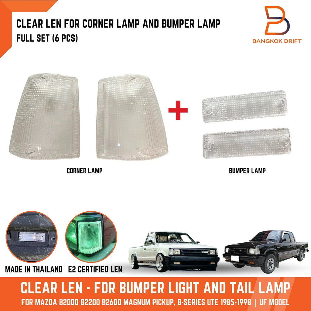 Clear Lens Corner Signal Lamp Bumper Light Set for Mazda B-Series (85-98)
