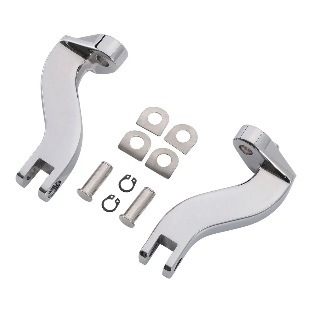 Rear Passenger Foot Peg Mounts for Harley Touring (1993-2025) Black/Chrome