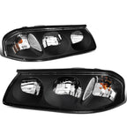 Set of 4 Black Housing Clear Headlight, Corner Signal, LED Fog Light for Impala (2000–2005)
