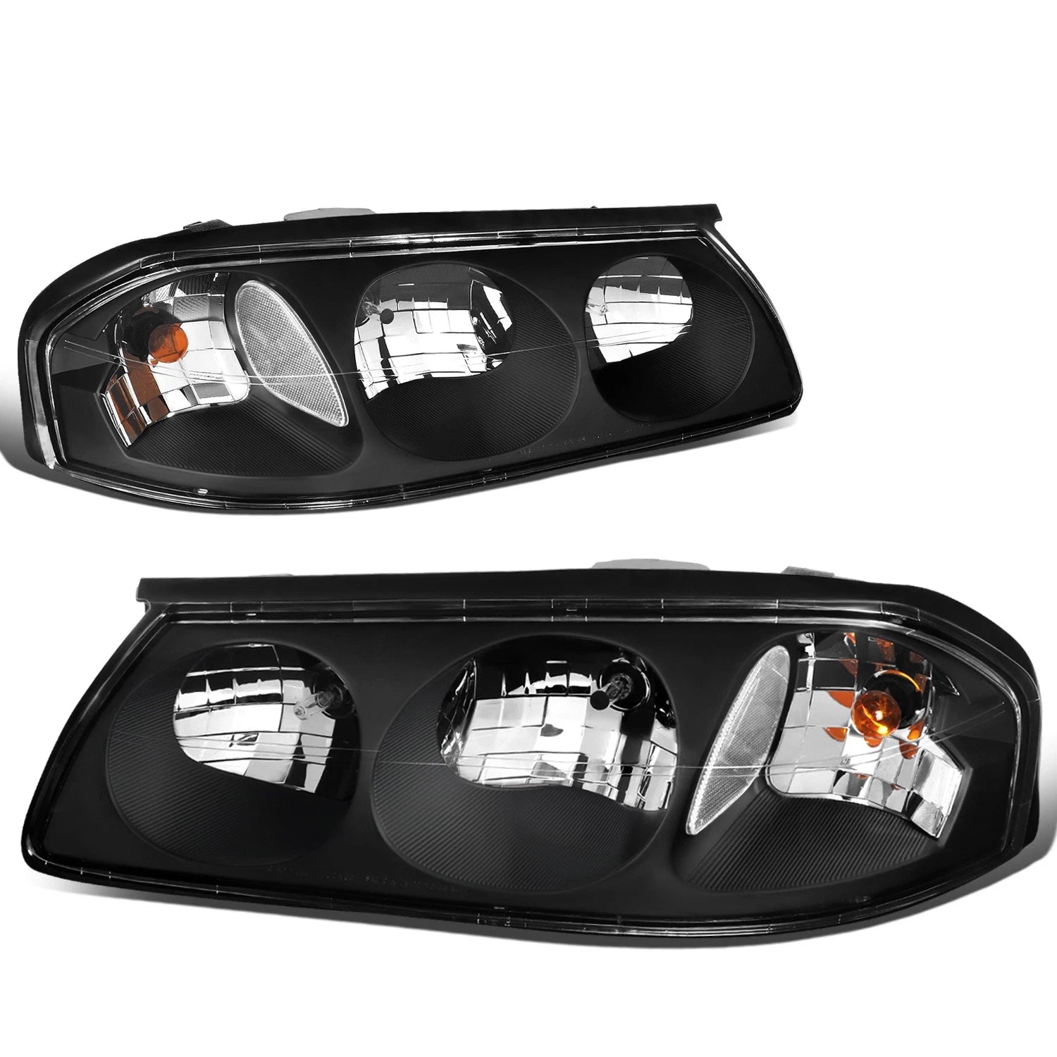 Set of 4 Black Housing Clear Headlight, Corner Signal, LED Fog Light for Impala (2000–2005)