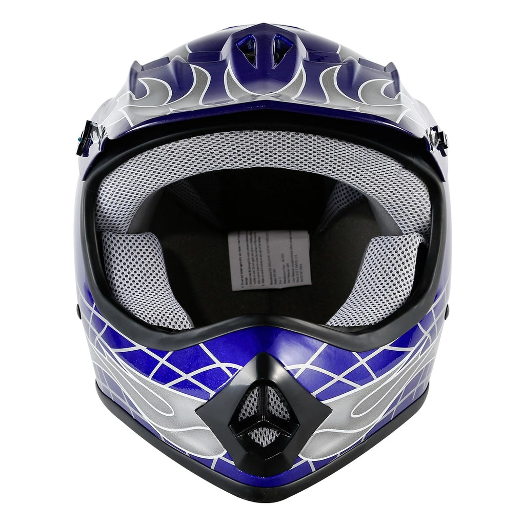 Youth ATV Helmet Goggles Gloves Set for Kids Motocross Dirt Bike (DOT)