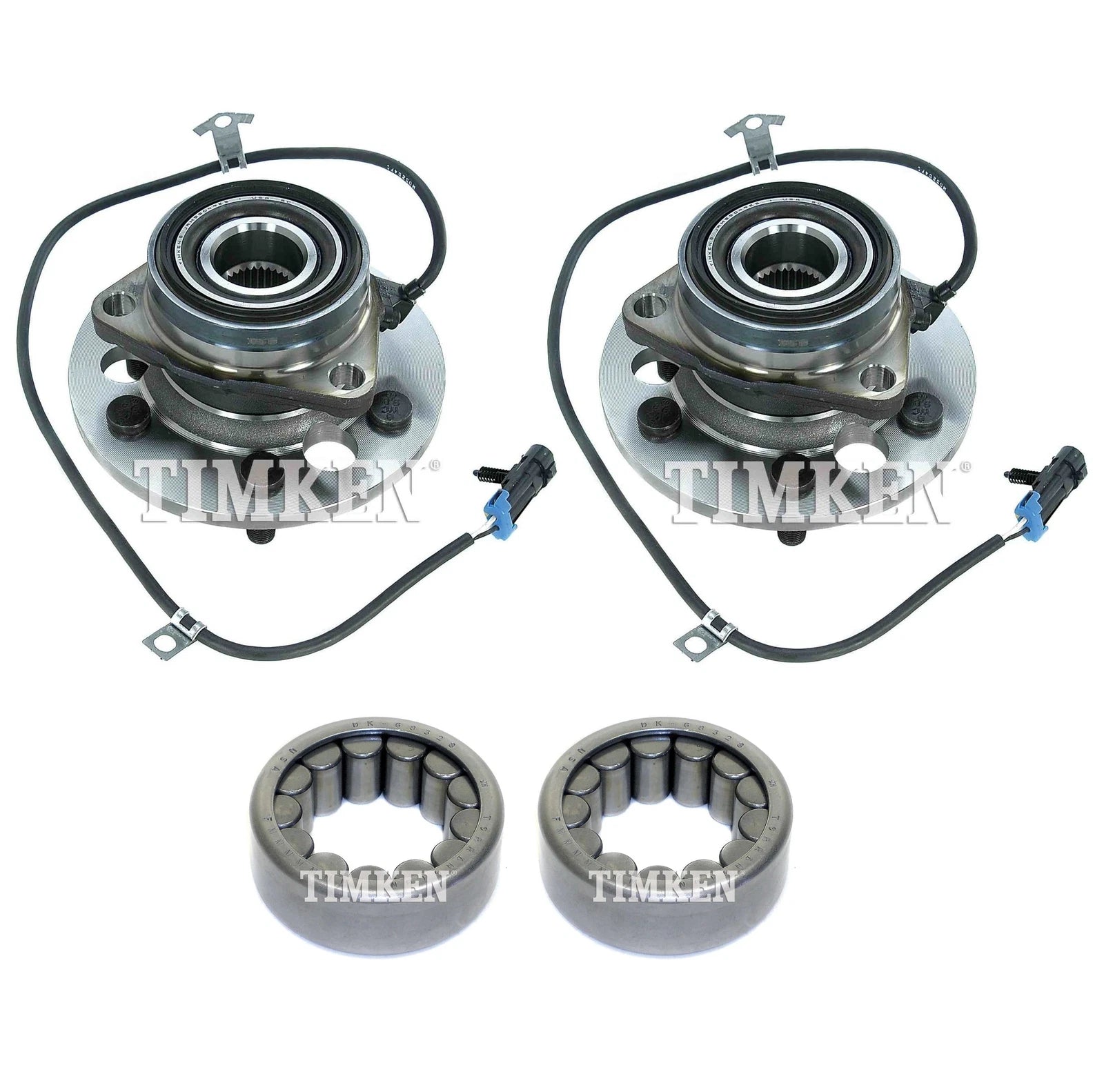 Front & Rear Wheel Bearings & Hubs Kit for Chevrolet GMC K1500 4WD (1995–1998)