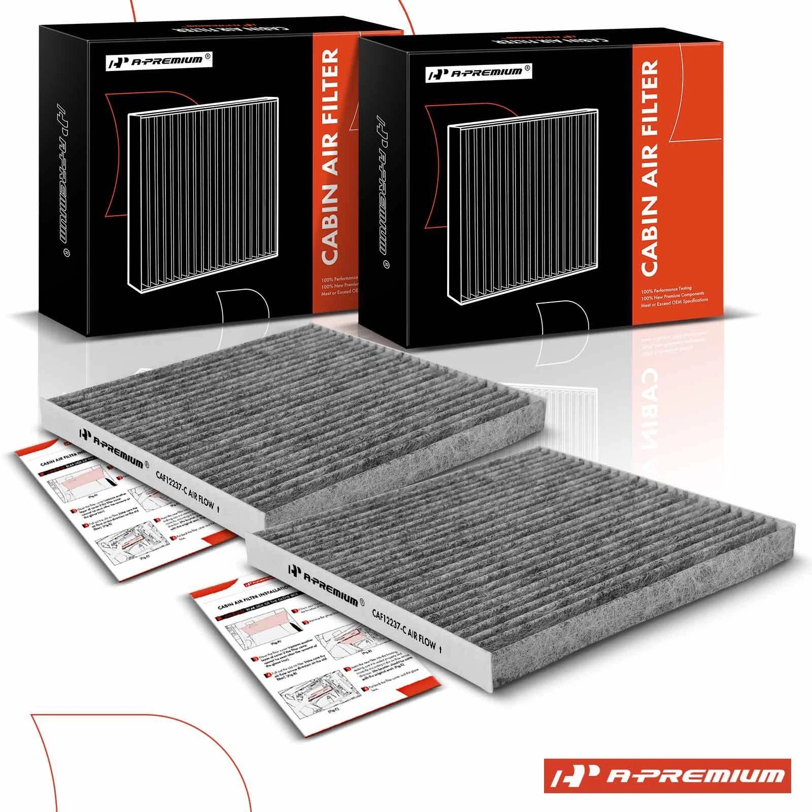 2X Front Activated Carbon Cabin Air Filter for Nissan NV200 (2017–2021)