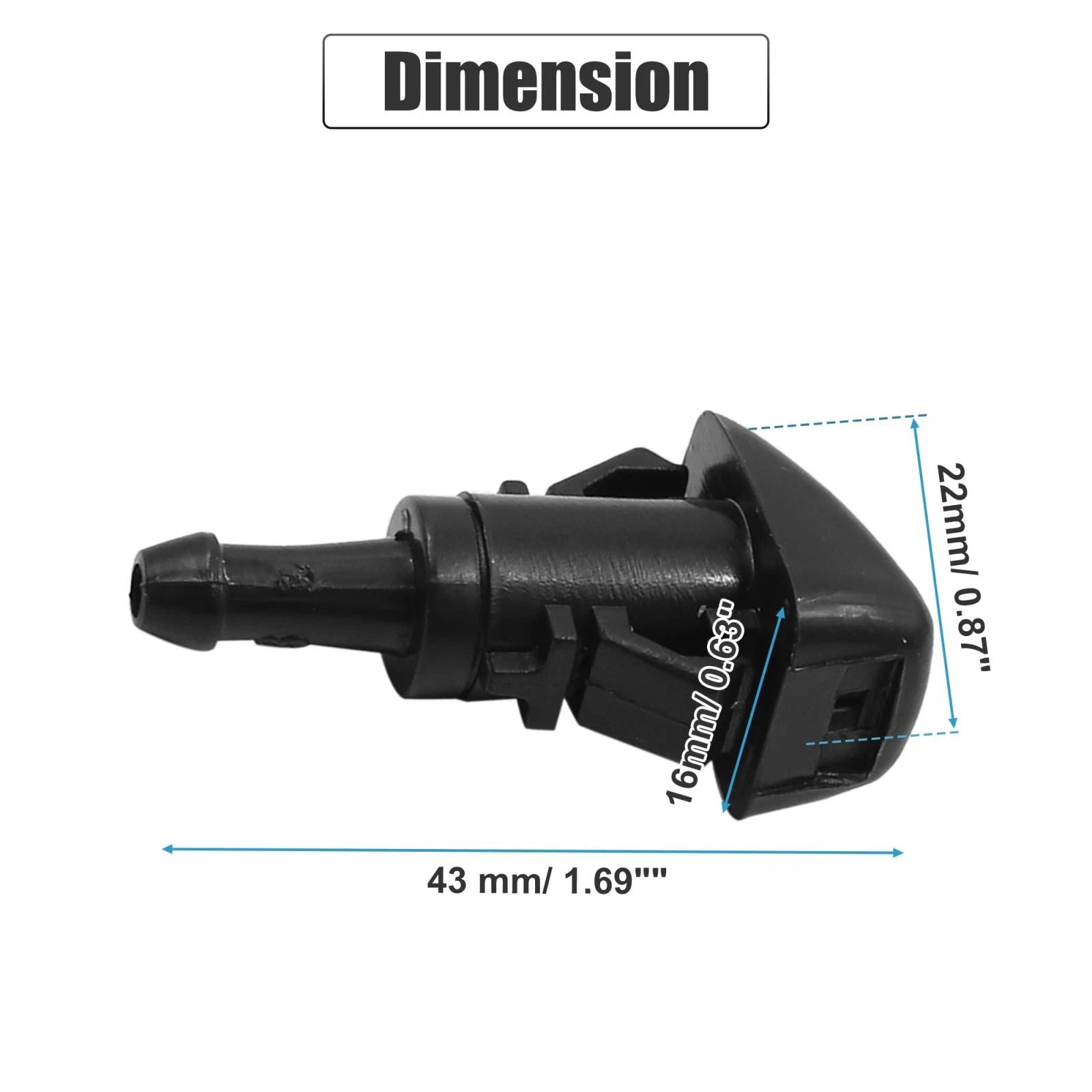 2X Front Windshield Wiper Nozzles 15878745 for GMC Envoy, Chevy Trailblazer