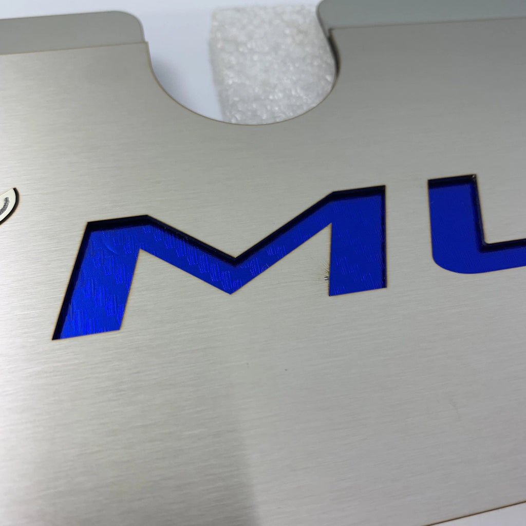 Pony Emblem Radiator Cover Plate Blue Carbon Fiber for 2015–2017 Mustang GT