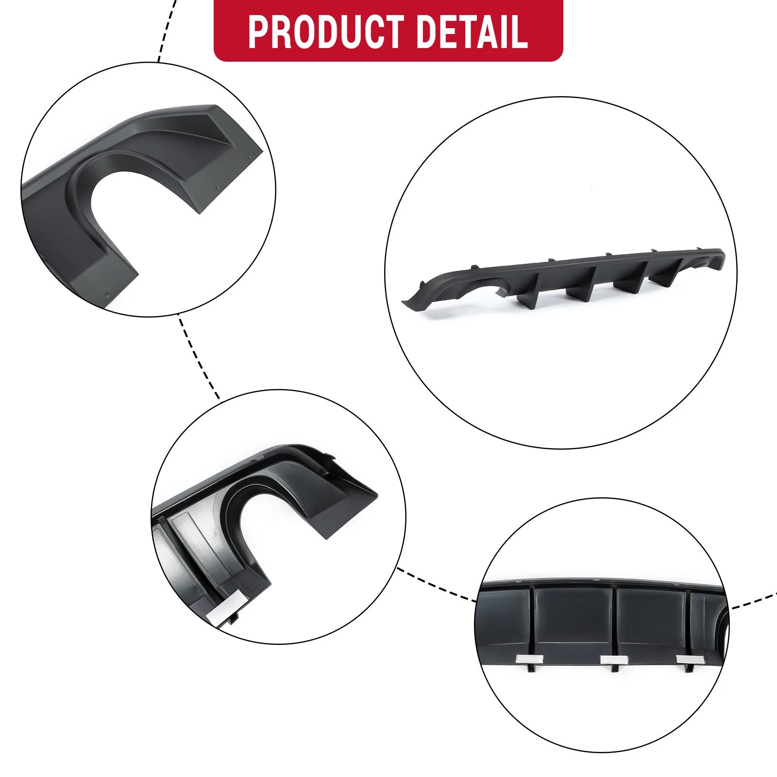 Matte Rear Bumper Diffuser for Dodge Charger SRT8 (2012-2014)