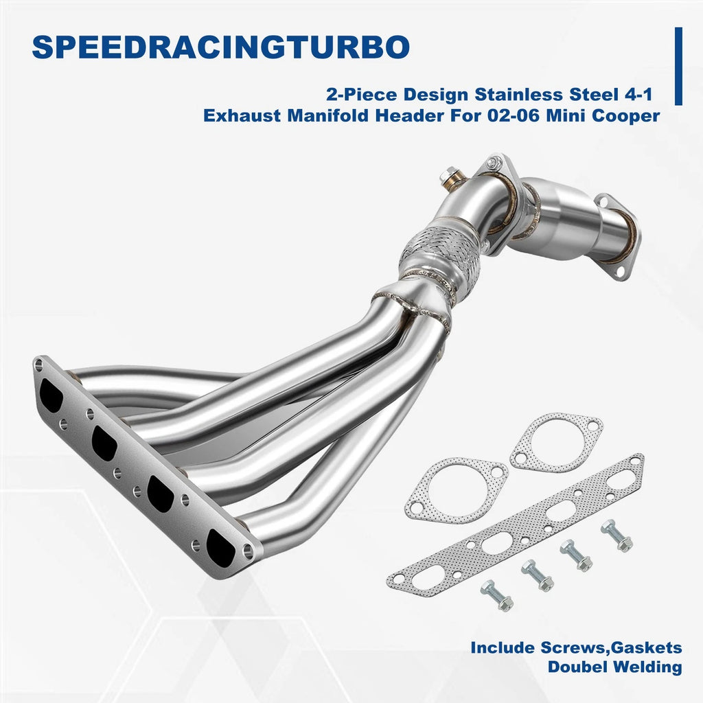 Stainless Steel Exhaust Header Manifold for Mini Cooper S R53 (2002–2006)