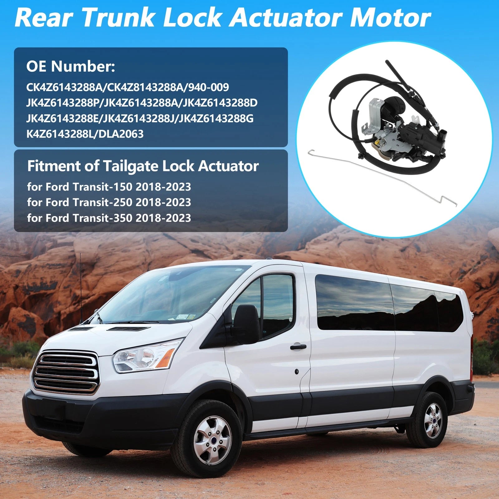 Tailgate Lock Actuator for Ford Transit-150/250/350 (2018–2023) No.CK4Z6143288A