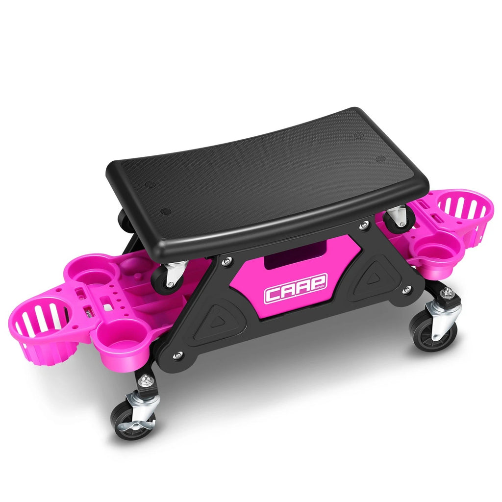 Lockable Rolling Stool for Garage (12" x 25-1/2", 300lbs Capacity)