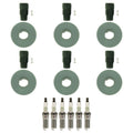 Set of 6 NGK G-Power Platinum Spark Plugs & Coil Boots for Ford Edge Flex Fusion