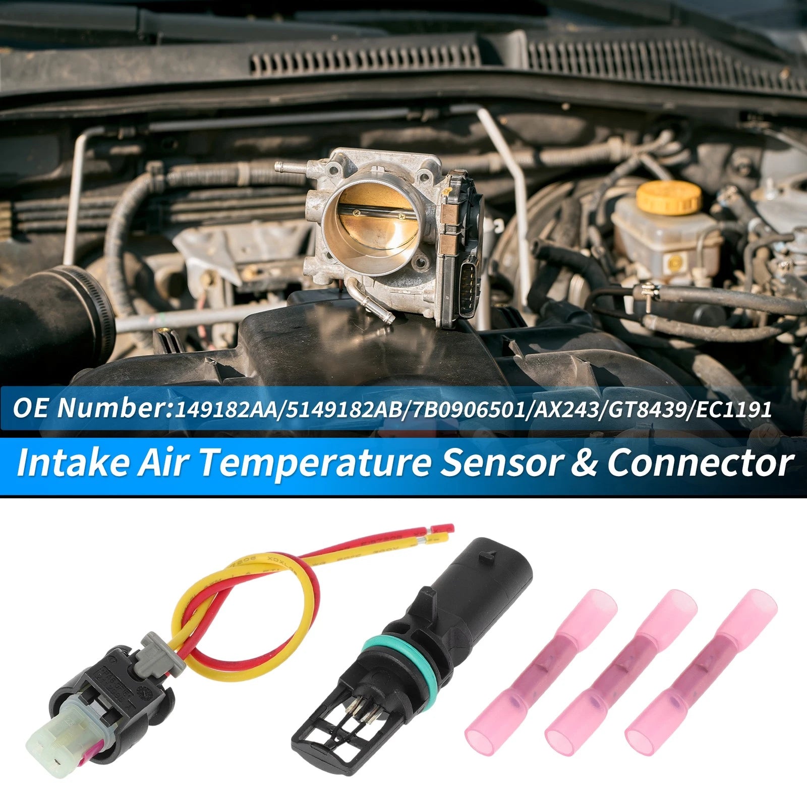 Intake Air Temperature Sensor Connector Kit for Chrysler Jeep (No. 5149182AB)