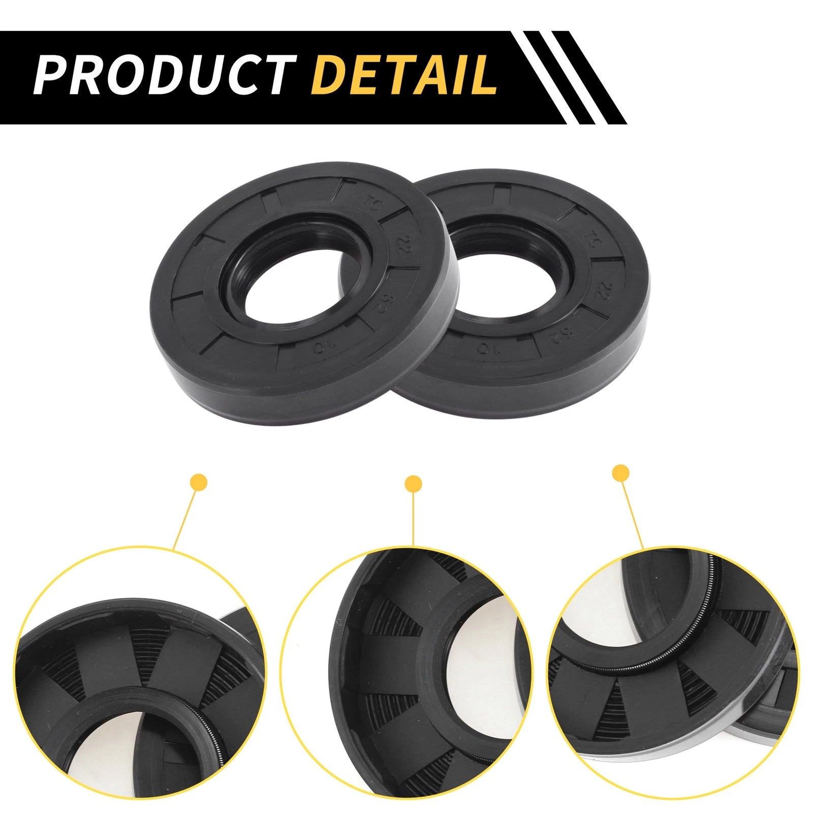 Set of 5 Oil Seal Rotary Shaft Seal NBR Rubber 22x52x10mm