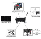 Folding Utility Wagon Cart with Wheels for Outdoor Use
