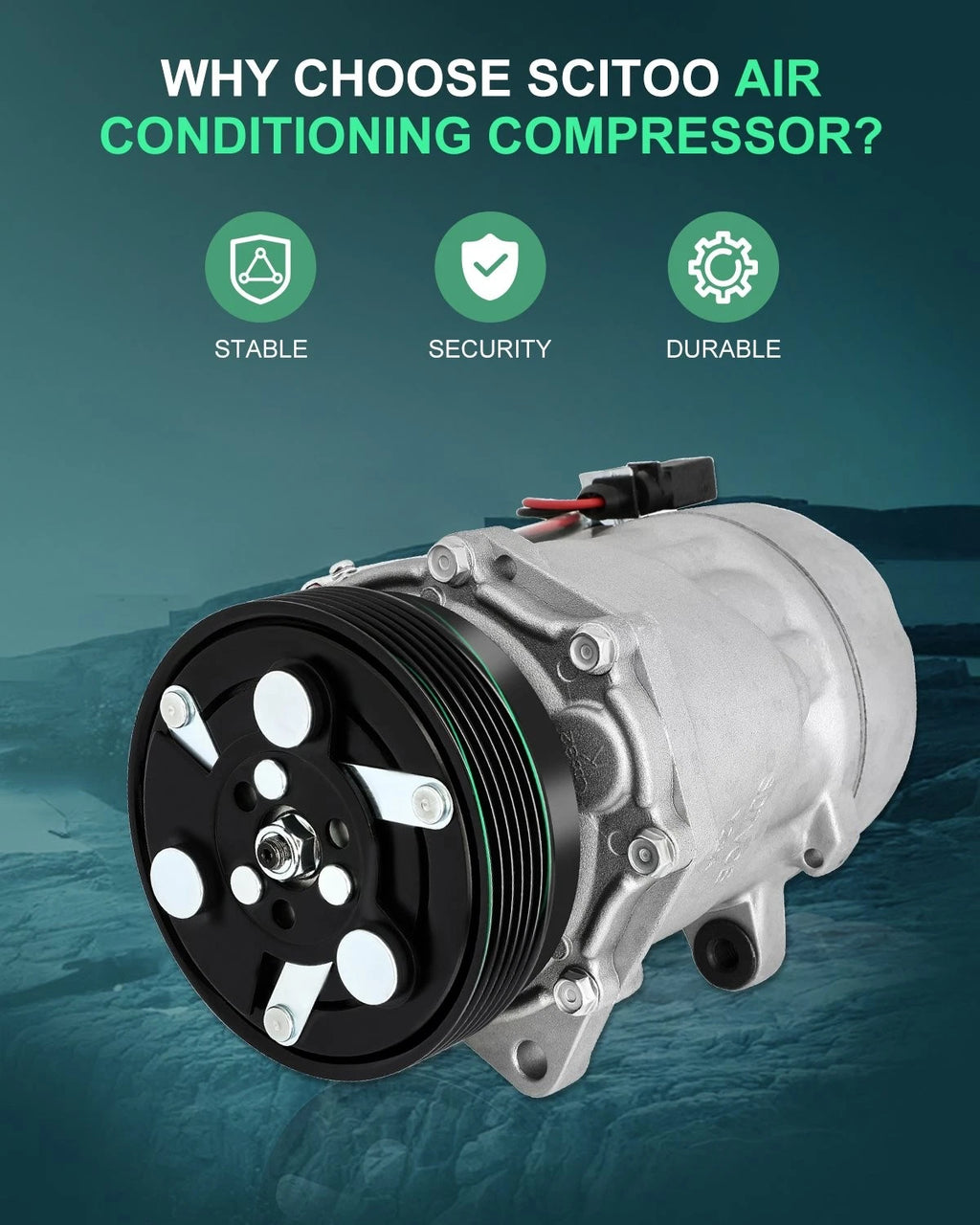AC Compressor with Clutch for Volkswagen Jetta Beetle Audi 1.8L 3.2L (2001–2005)