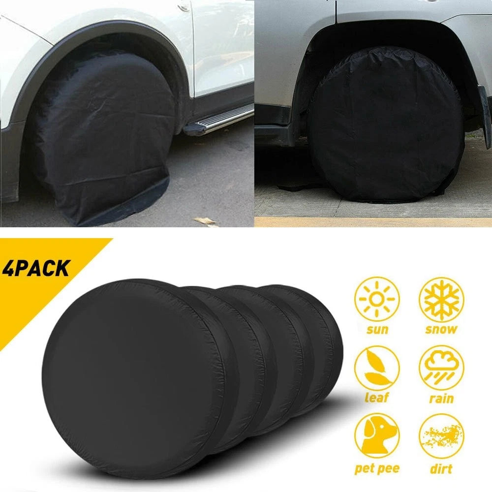 Set of 4 Black 27-29" Wheel Tire Covers for RV Truck Trailer SUV