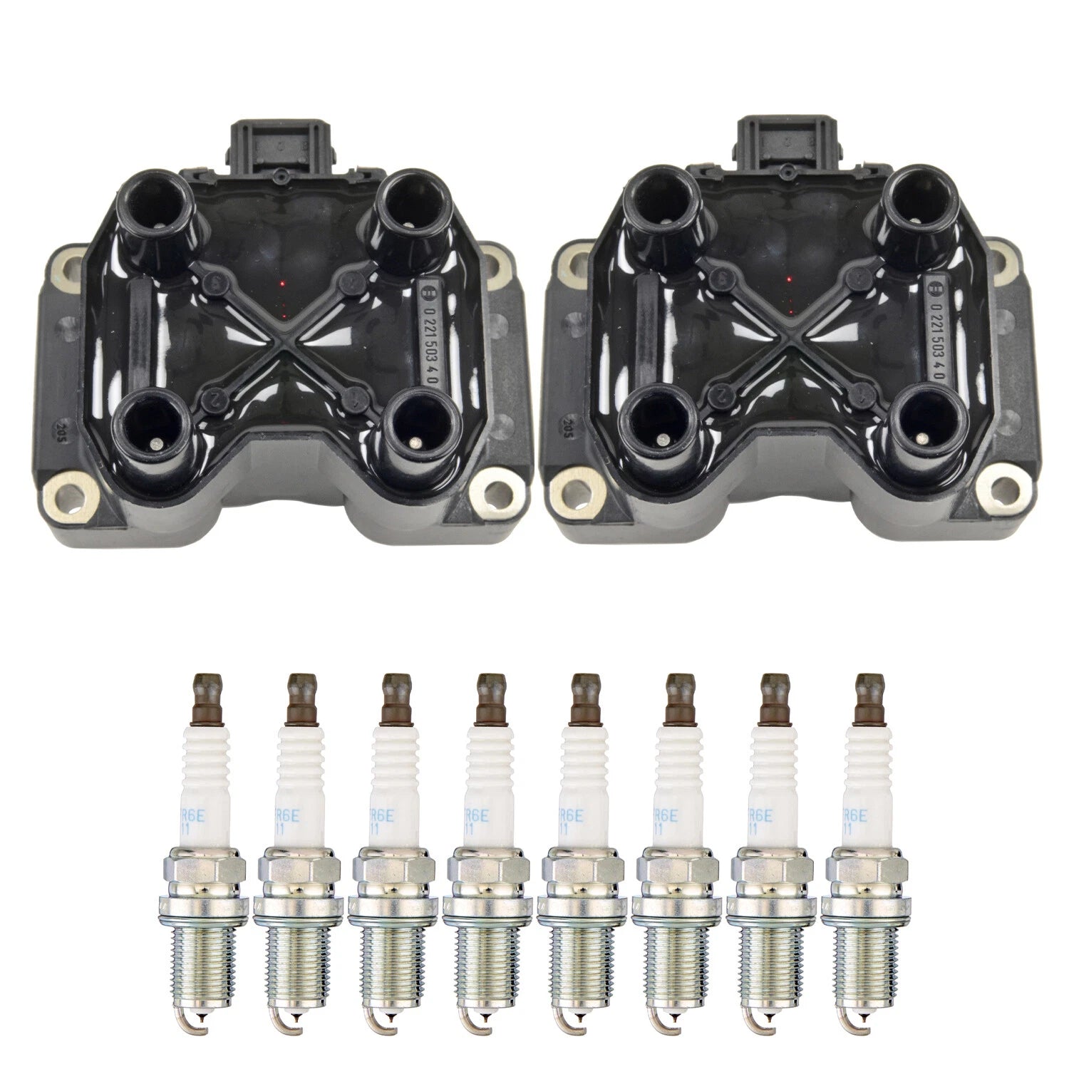 Set of 2 Ignition Coils & 8 NGK Laser Iridium Spark Plugs for Discovery 348 TB V8