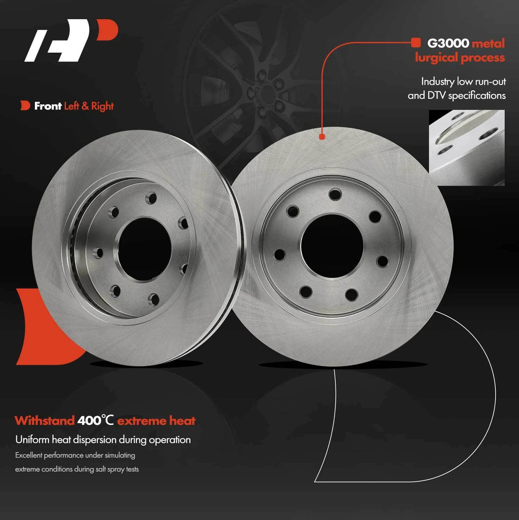 Front Disc Brake Rotors & Ceramic Pads for Ford F-150 (2004-2008)