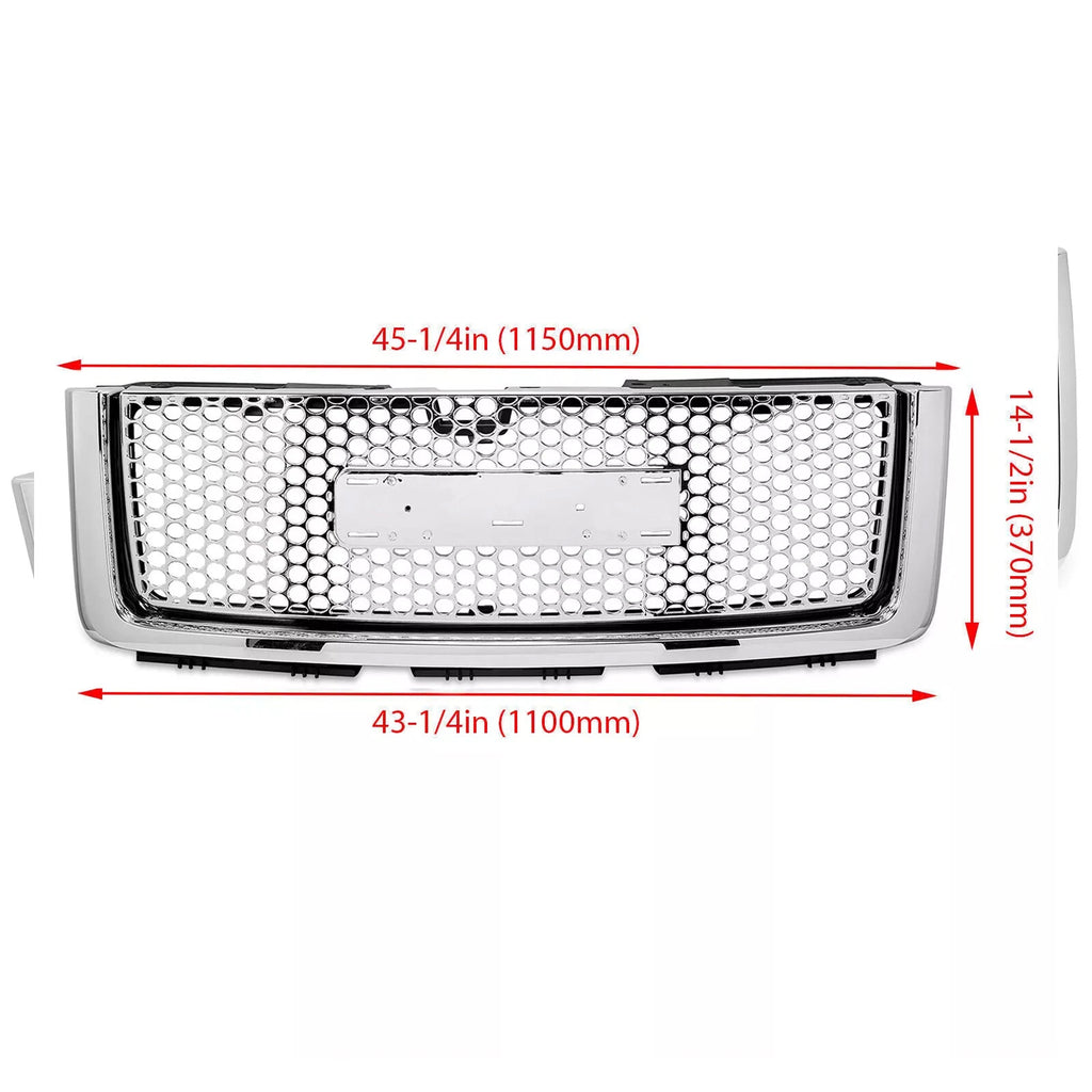 Front Upper Hood Grill Grille for GMC Sierra 1500 Denali (2007–2013)