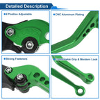 Adjustable Short Brake Clutch Levers for BMW R Nine T (2014–2016) Green 1 Pair