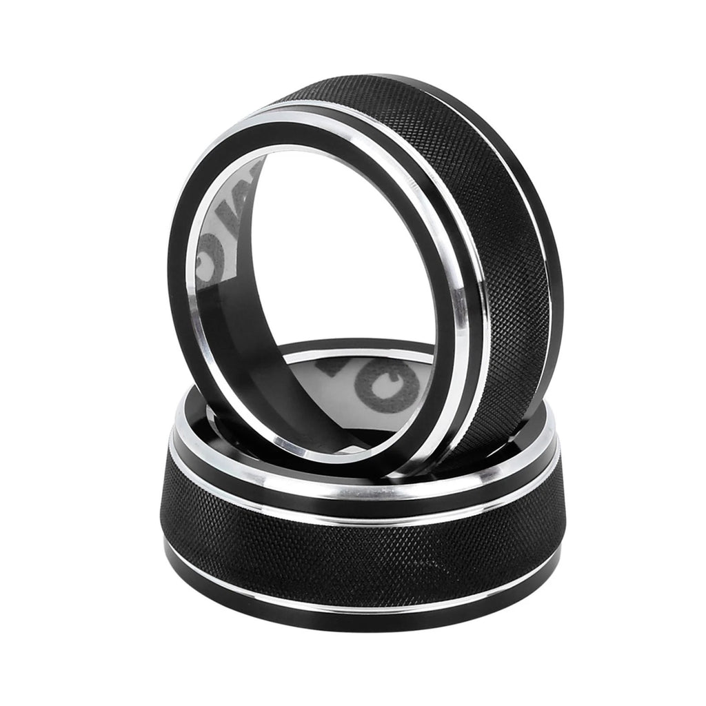 2X Black AC Climate Control Ring Knob Trim Cover for Toyota RAV4 (2019–2020)
