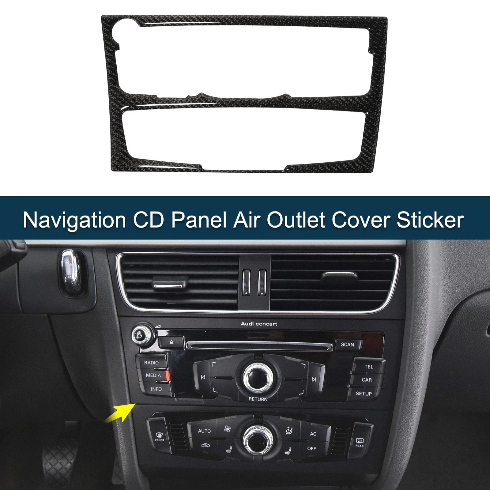 Navigation CD Panel Air Outlet Cover Sticker for Audi A4 A5 S5 (2009–2016)