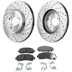 Brake Disc and Pad Kit for Honda Ridgeline (2006–2011) Cross-drilled