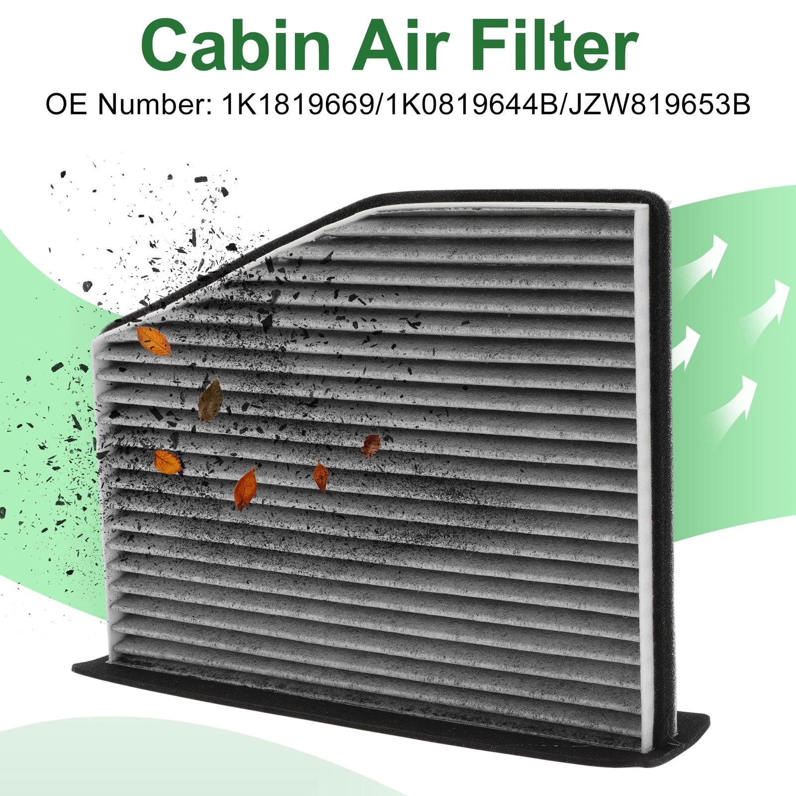 Cabin Air Filter for Audi A3 (8P1) 1.2 TSI (2010–2012) 1 Pc 1K1819669