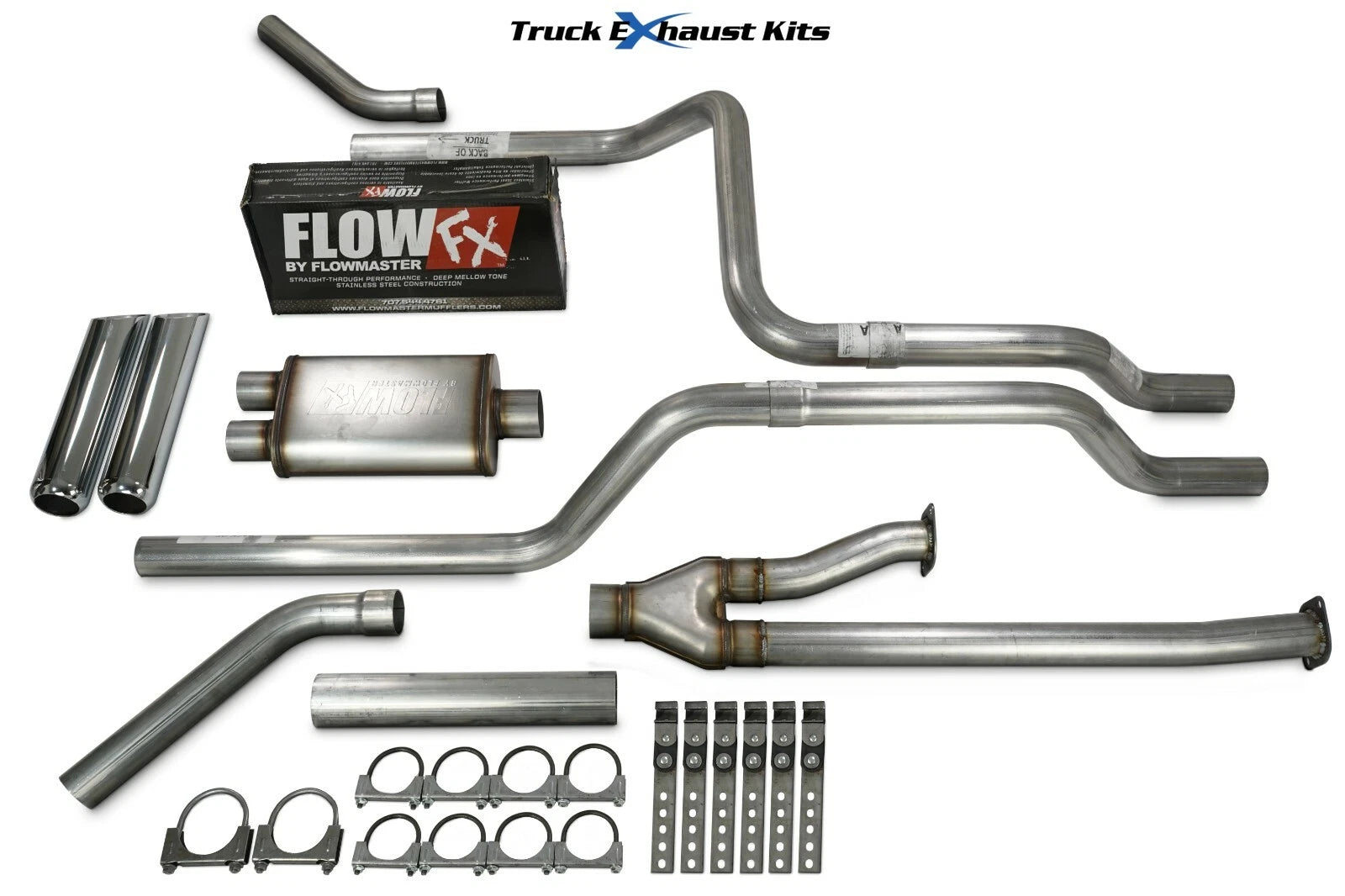 2.5" Dual Exhaust Kit for Toyota Tundra (2009–2013) Flow FX Chrome Tip