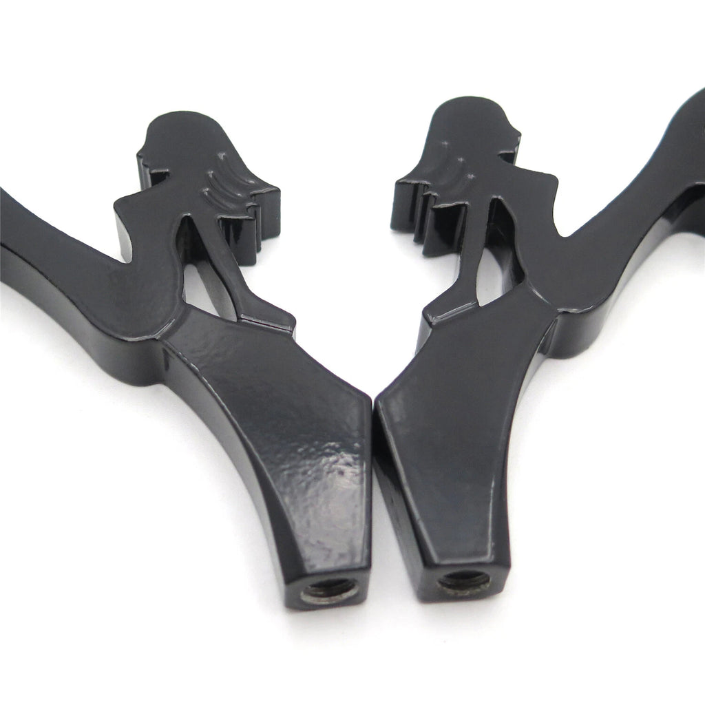 Black Beach Lady Mirrors for Honda/Kawasaki/Suzuki Cruiser (All Years)