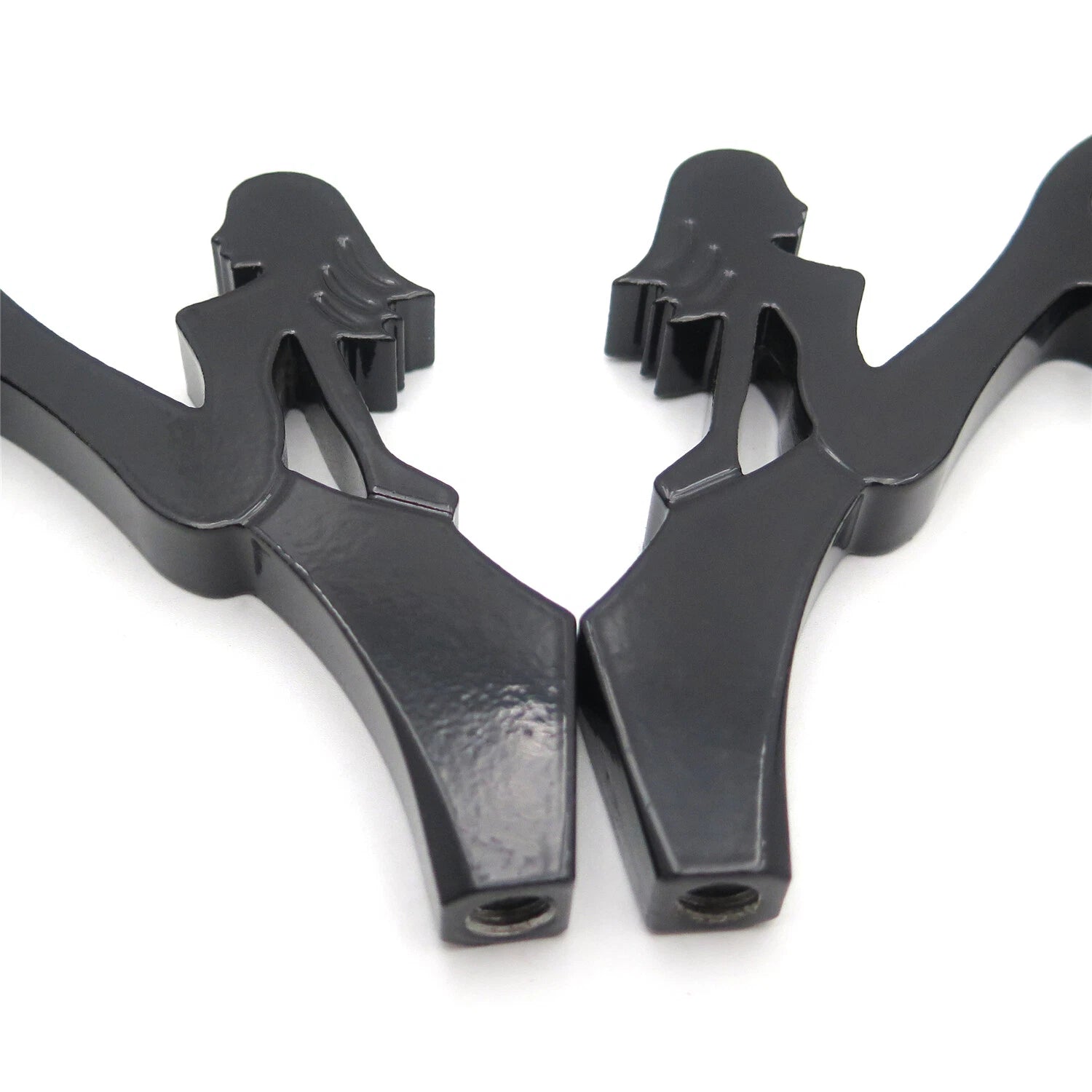 Black Beach Lady Mirrors for Honda/Kawasaki/Suzuki Cruiser (All Years)
