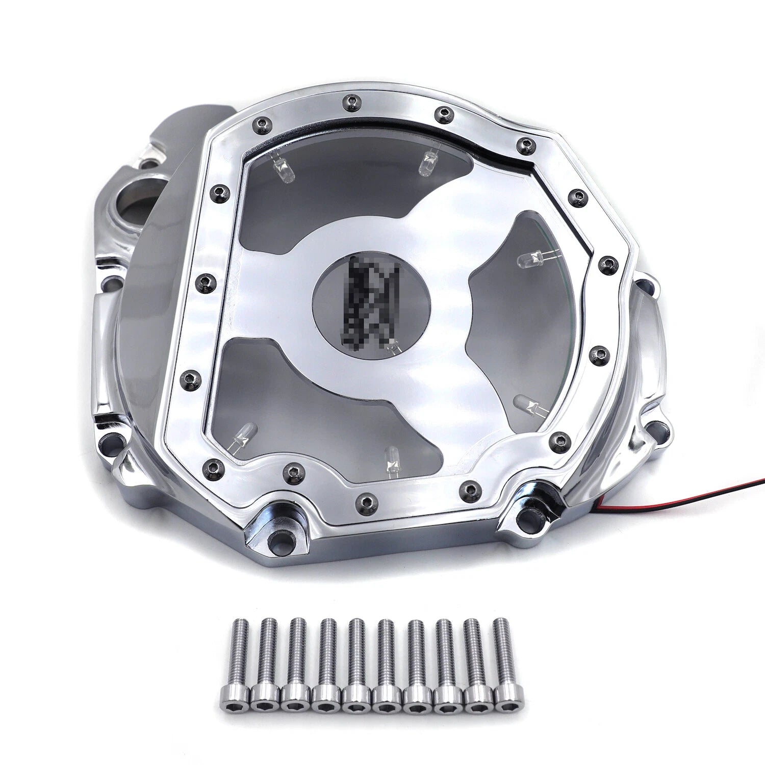 Blue LED Chrome Engine Clutch Cover for Suzuki GSXR 600 750 1000 (2001–2005)