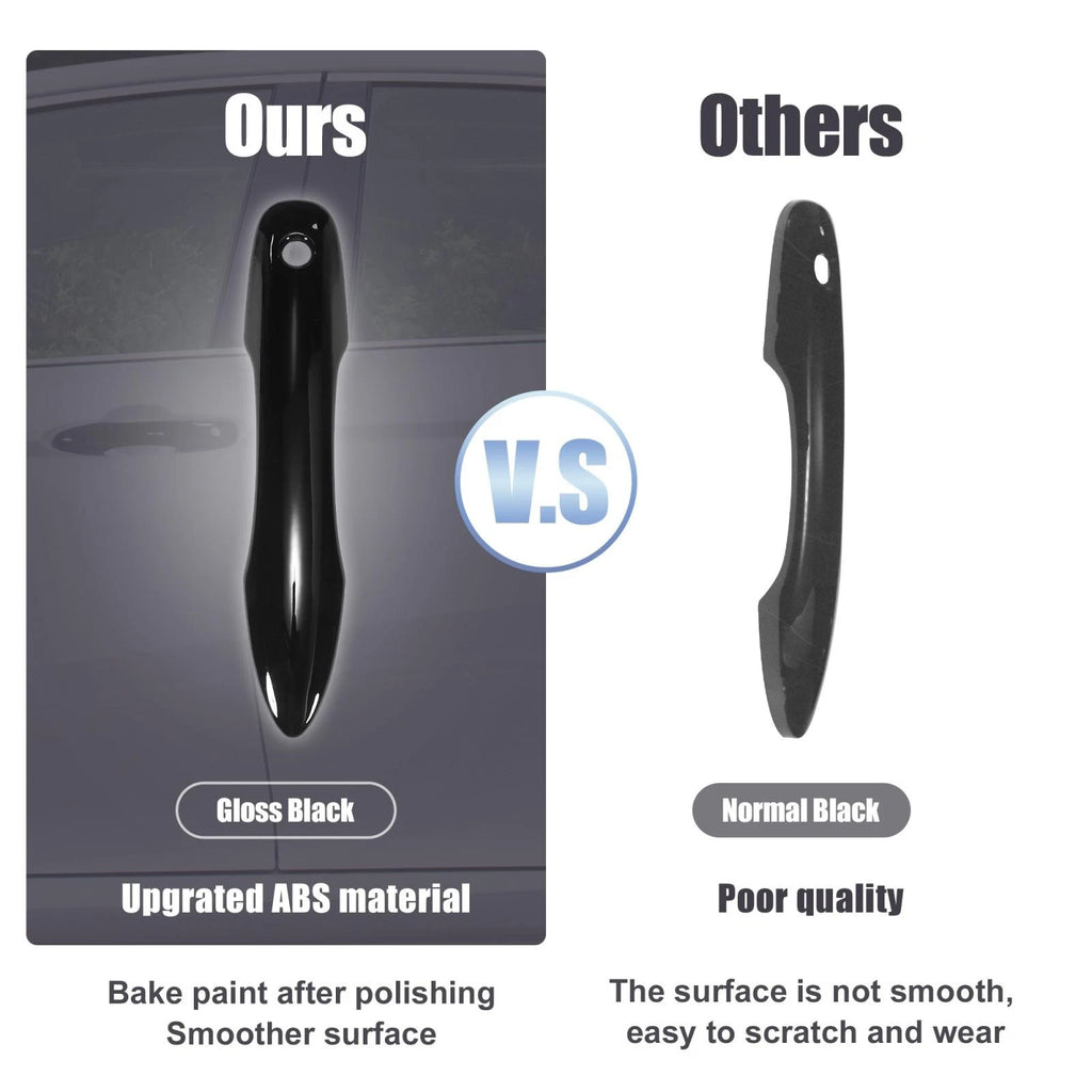 Set of 4 Gloss Black Door Handle Covers for Toyota Camry 