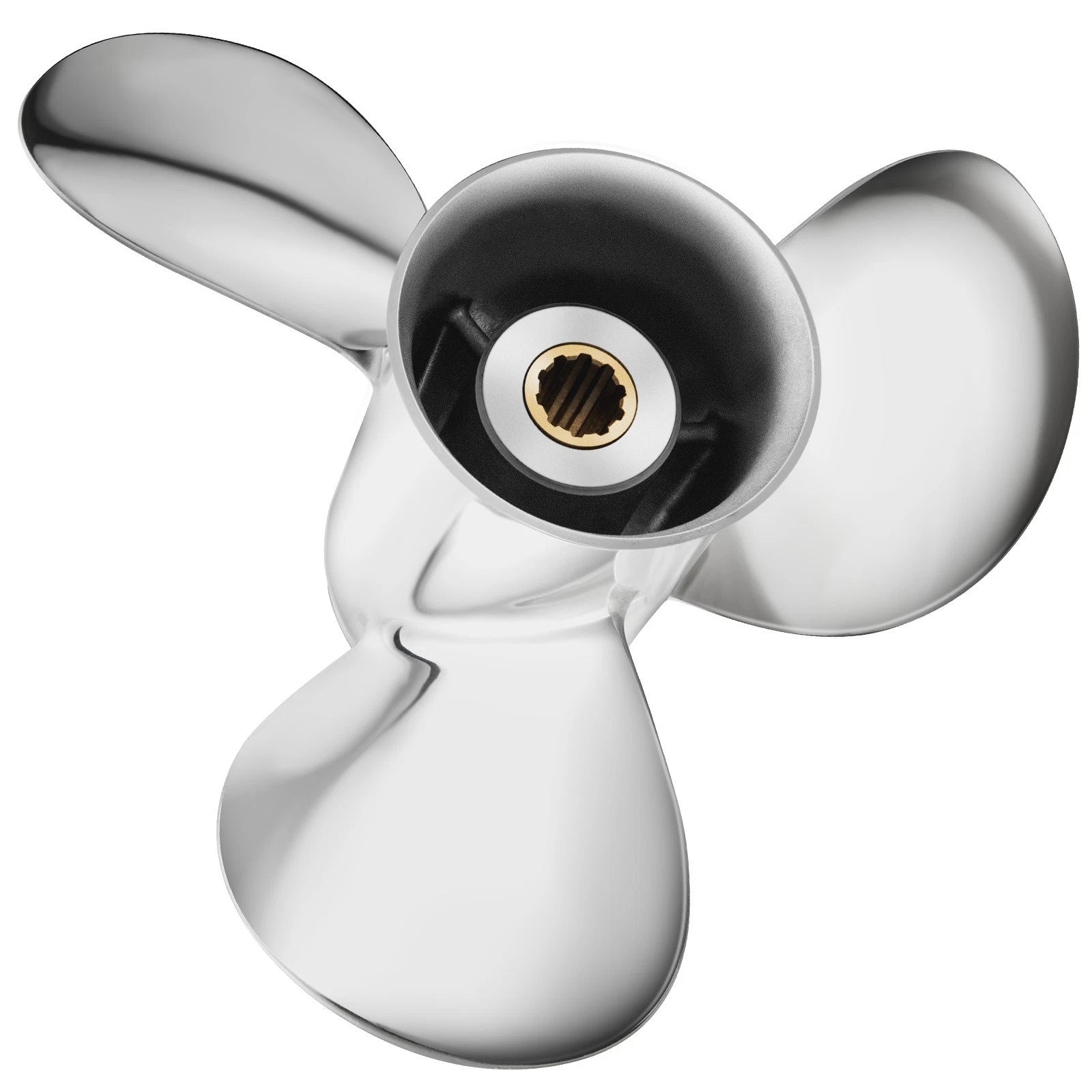 9.9X14 Stainless Outboard Propeller for Tohatsu 25-30HP (10 Tooth RH, 14 Pitch)