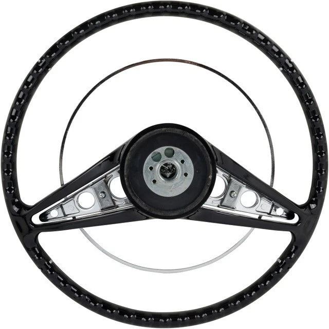 15 Inch Retro Steering Wheel with Horn Button Replacement for 1958 Chevy Impala