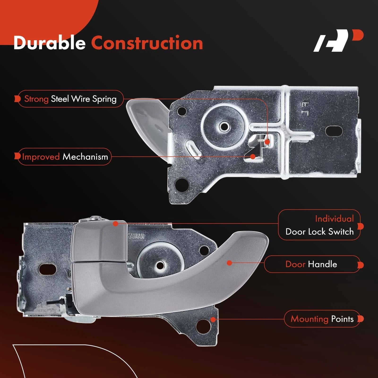 Front Left Light Gray Interior Door Handle for Kia Sorento (2003-2009)