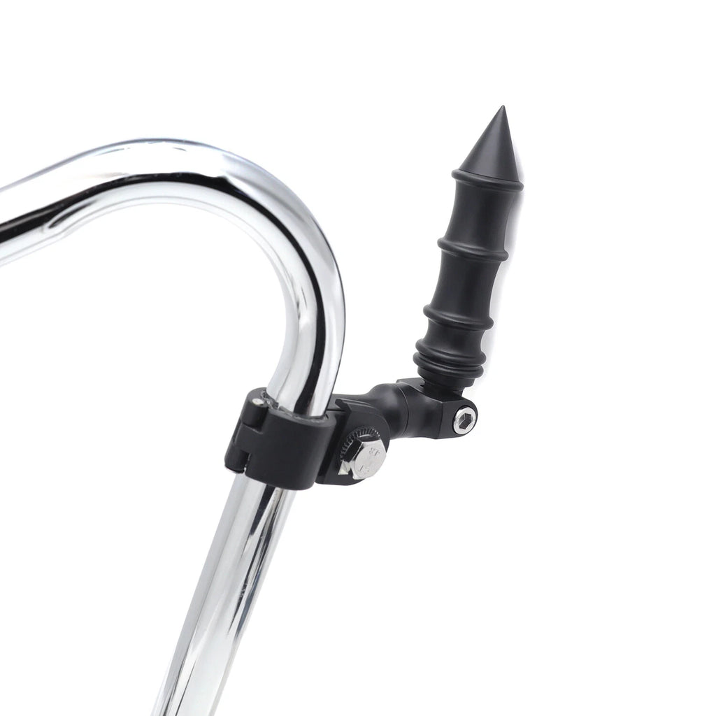 1.25" Black Bamboo Adjustable Footrest for Front Engine Guard (Fits 1.25")