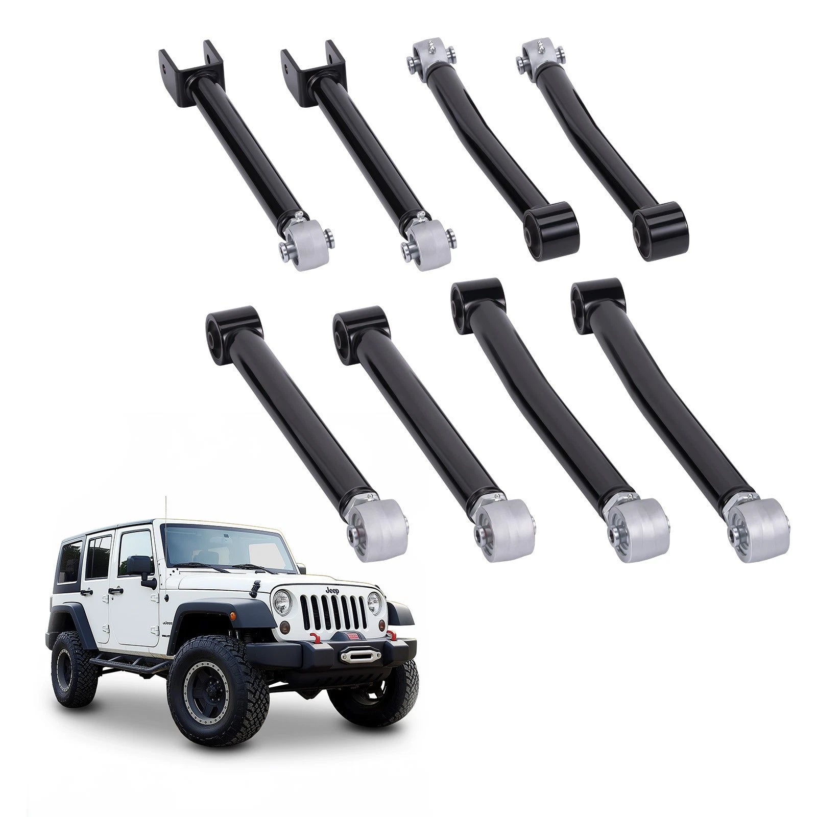 10pc Control Arm and Track Bar Kit for Jeep Wrangler JK/JLU (2007–2018)