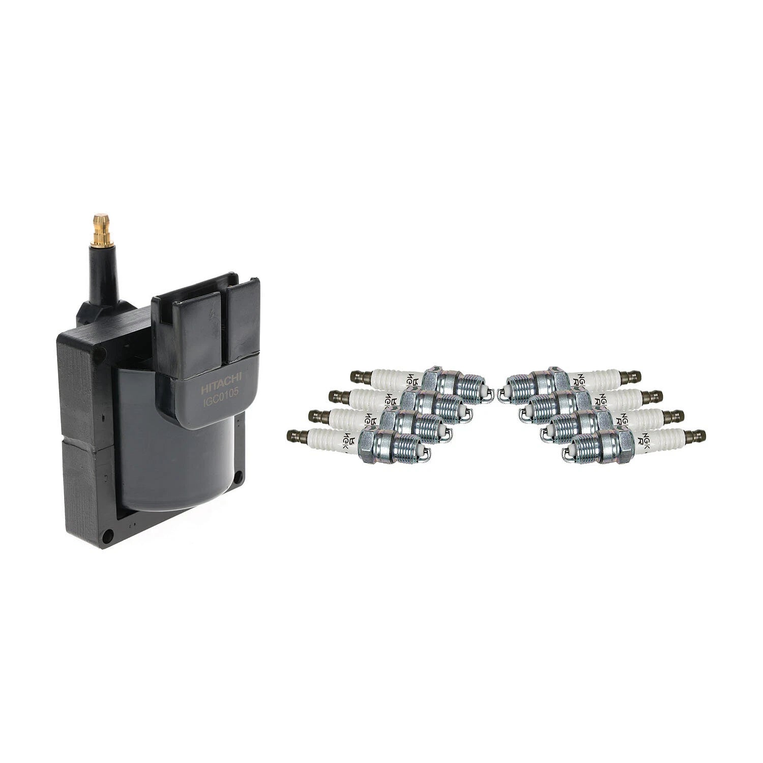 Hitachi Ignition Coil & 8 NGK V-Power Spark Plugs for Ford F-250