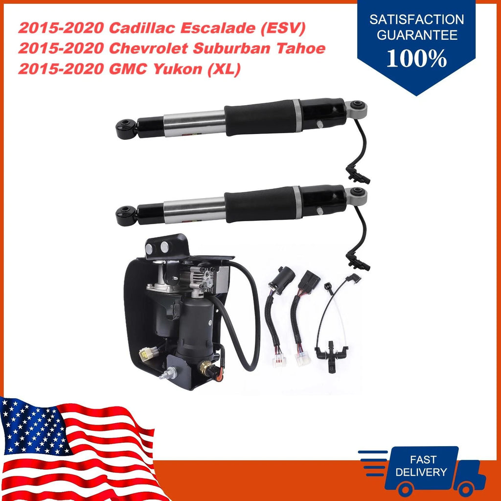 2Pcs Rear Air Shock Struts & Compressor 15254590 for Chevy Tahoe (2015–2017)