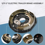 Set of 2 Electric Trailer Brake Assemblies for 7000 lbs Axle (12" x 2")