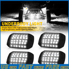 4X LED White Rock Lights for Offroad Truck Car (Waterproof, Underbody)