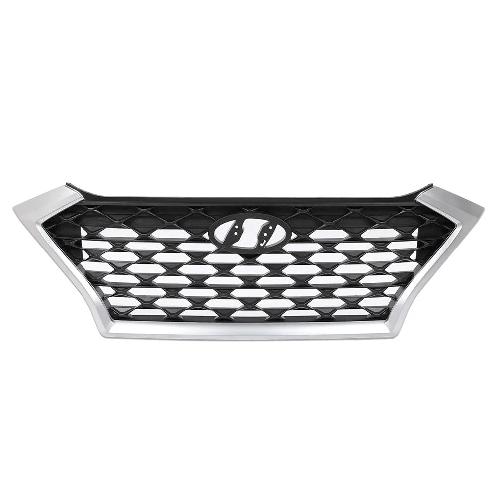 Front Bumper Upper Grille for Hyundai Tucson (2019–2021) with Silver Trim
