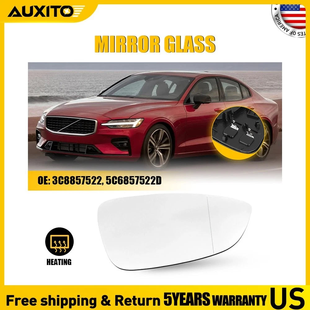 Heated Mirror Glass Right Hand Passenger Side for Volkswagen Eos (2009–2016)