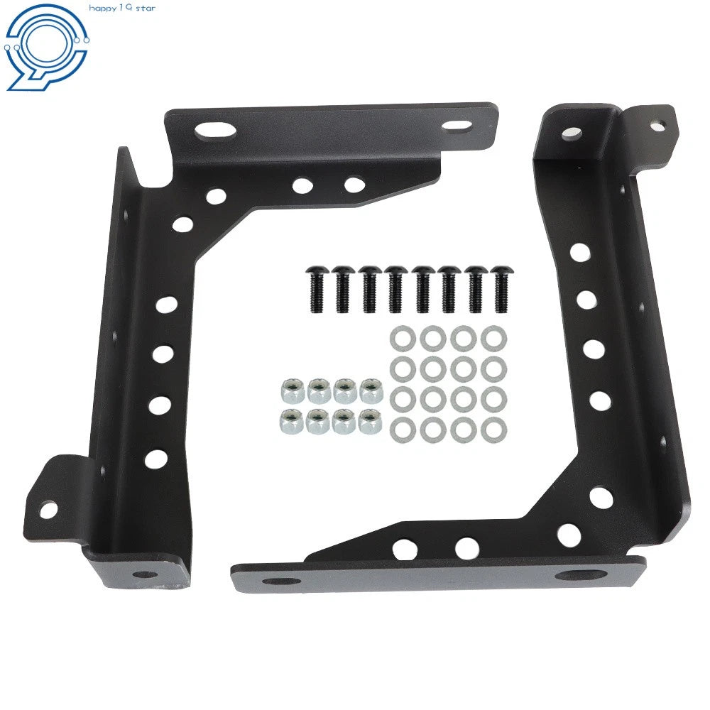 2X Black Steel Bed Stiffener Brackets with Mounting Hardware for Toyota Tacoma (2016–2023)