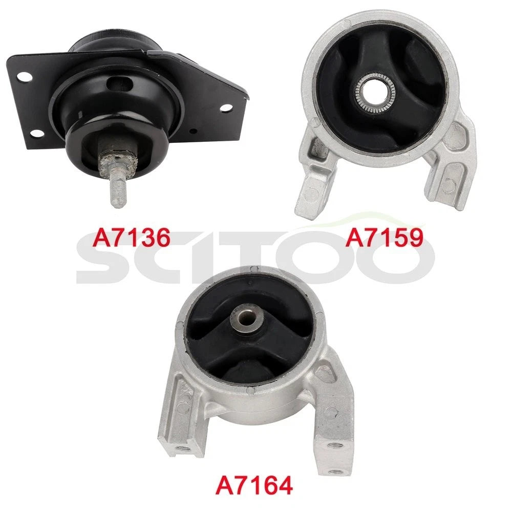 3X Engine Motor Mount Set for Kia Rio5 (2006–2011) 1.6L