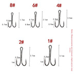 Set of 50 Double Hooks for Fishing Tackle (Sizes 1# & 8#)
