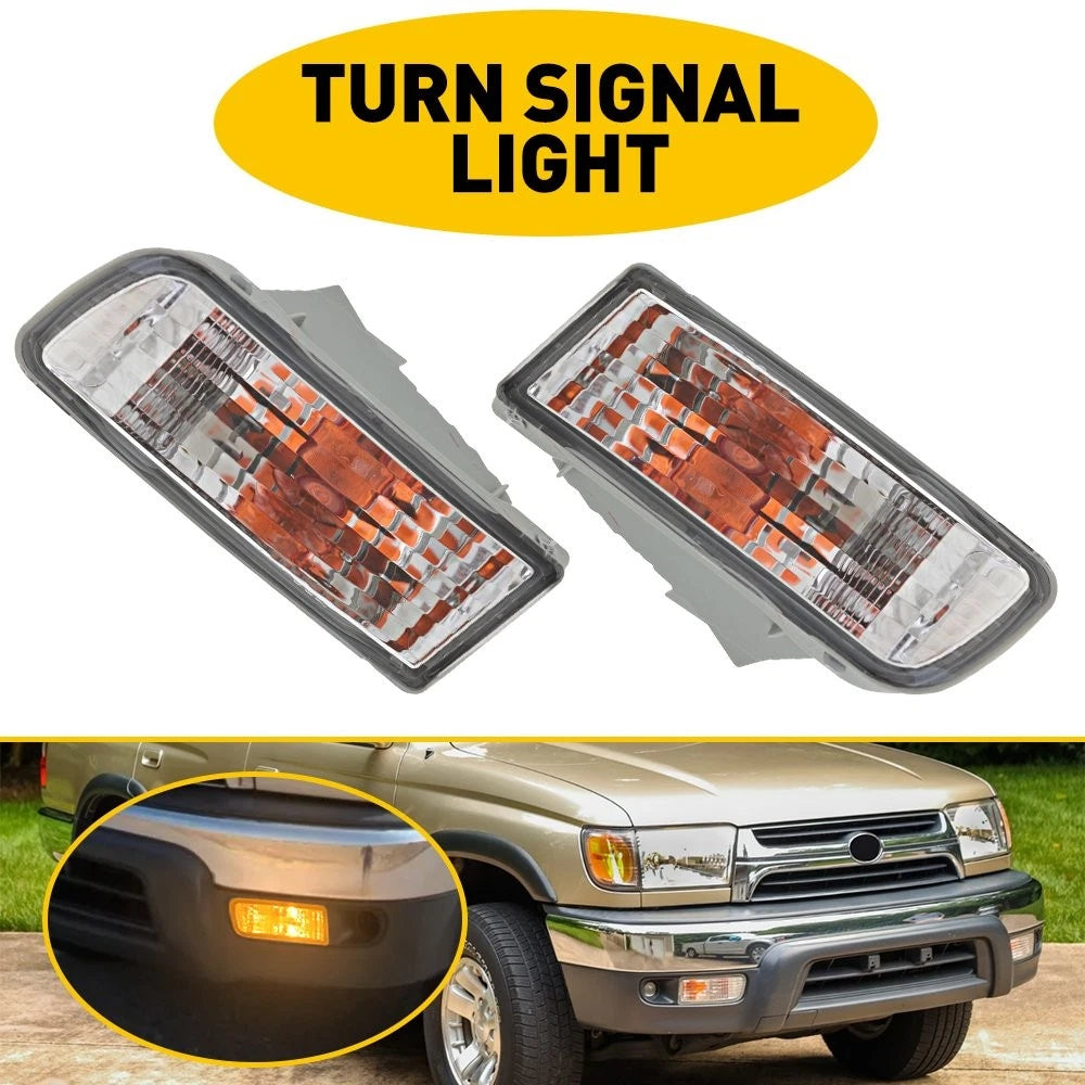 2X Clear Lens Front Bumper Turn Signal Lights for Toyota 4Runner (1998–2002)