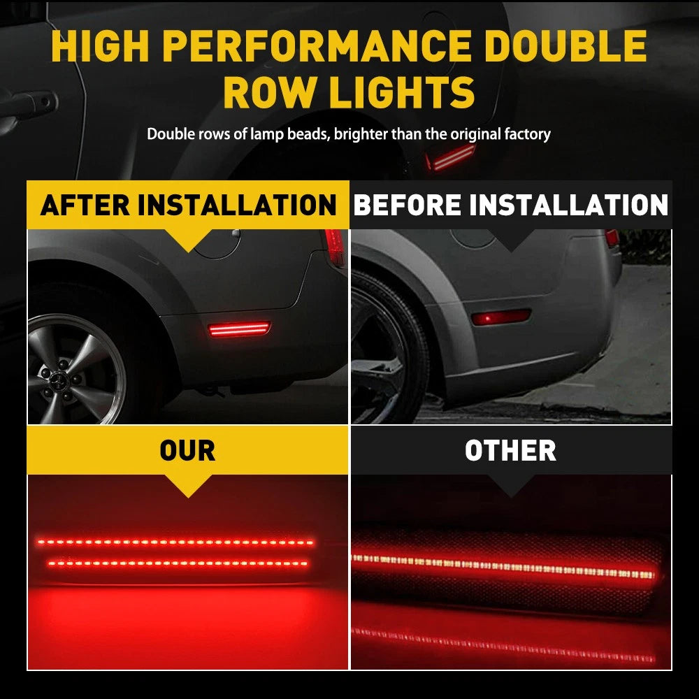 Smoked Rear Bumper Reflector Side Markers for Ford Mustang (2005–2009)